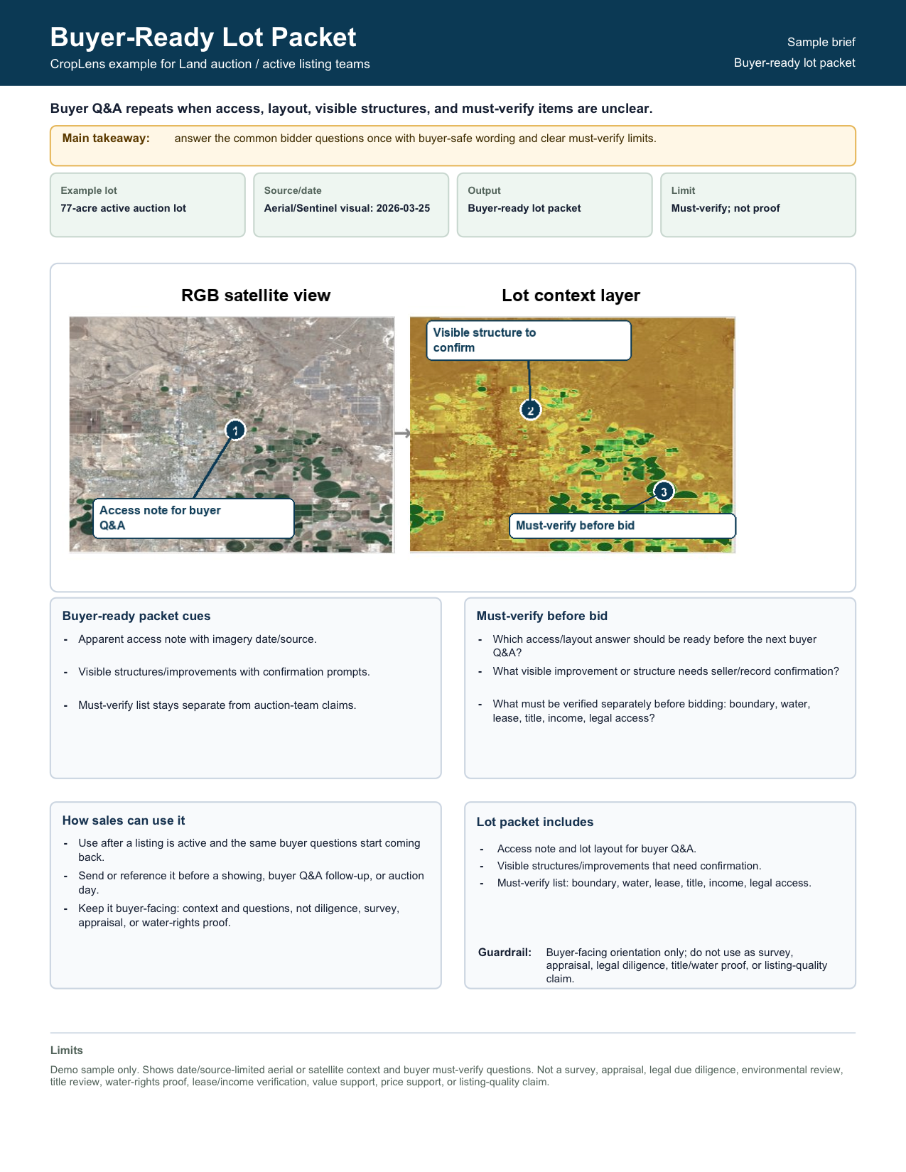 Land auctions sample brief preview